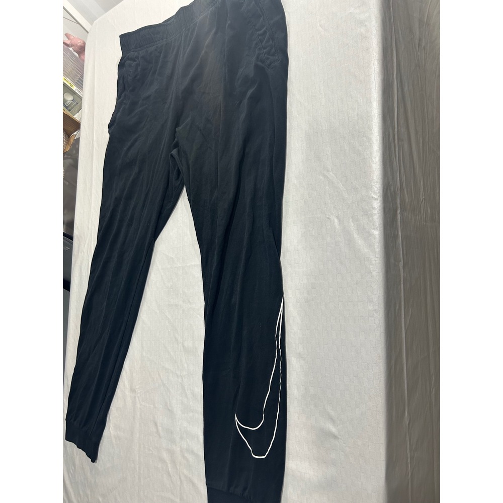 Nike Mens Dri-FIT Joggers Black Large Swoosh Graphic Training Pants CA#05553 M